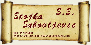Stojka Sabovljević vizit kartica
